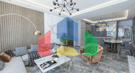 Three-room apartment 88 m2 with a large balcony 850 meters from the beach 