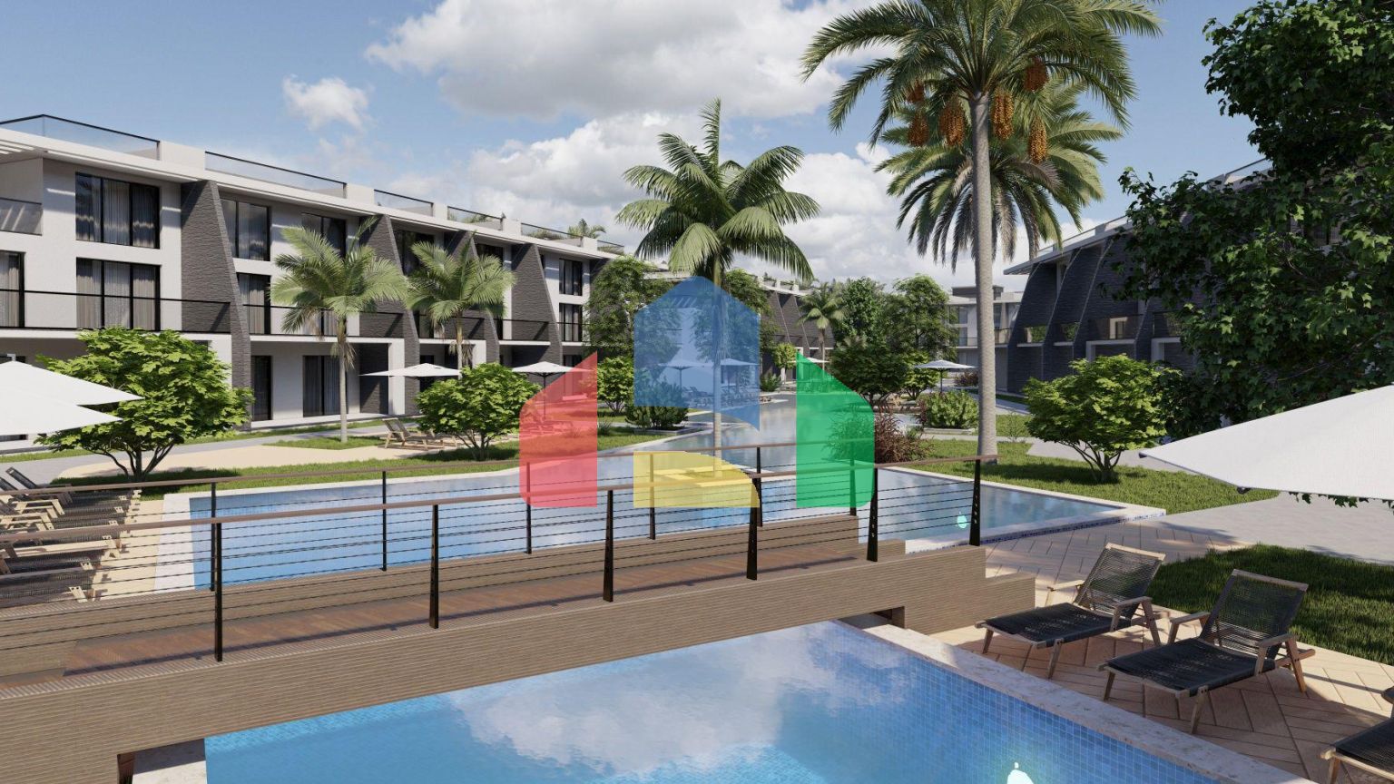 Трехкомнатная квартира 88 м2 с большим балконом   в 850 метрах от пляжа 