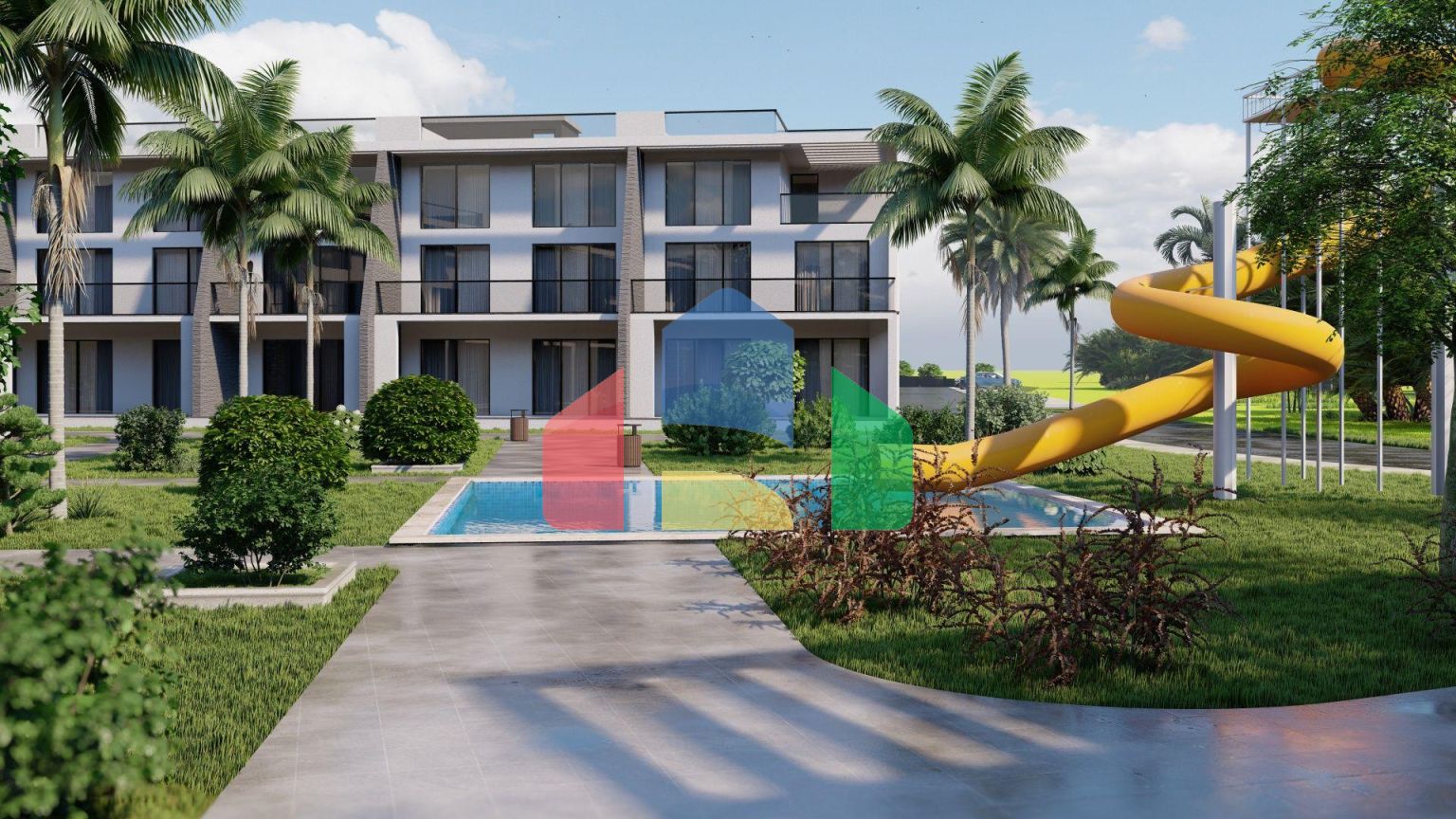 Трехкомнатная квартира 88 м2 с большим балконом   в 850 метрах от пляжа 