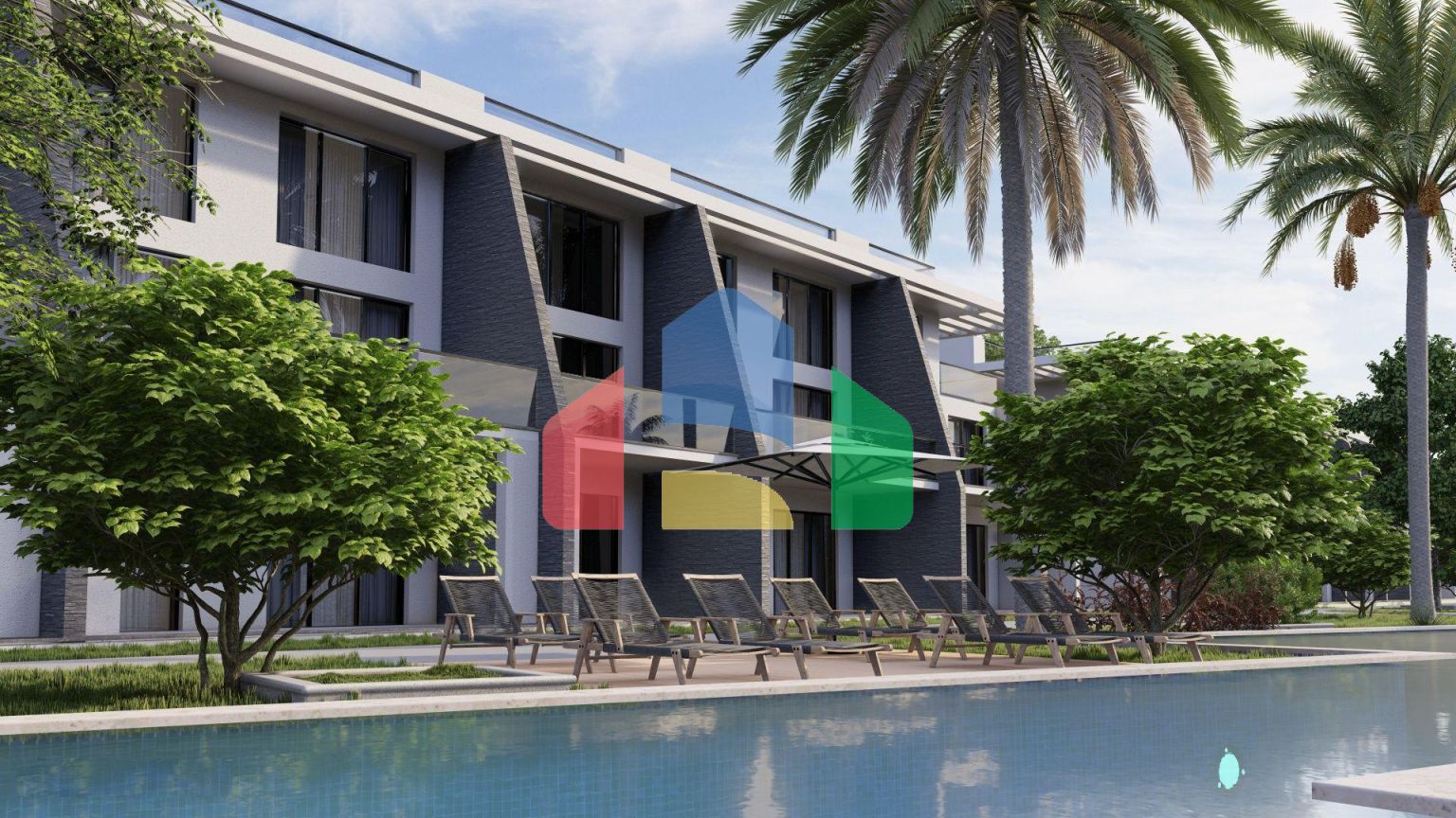 Трехкомнатная квартира 88 м2 с большим балконом   в 850 метрах от пляжа 