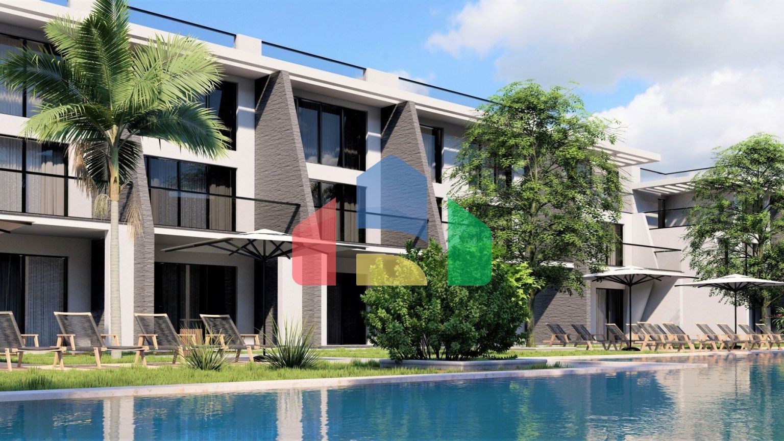 Трехкомнатная квартира 88 м2 с большим балконом   в 850 метрах от пляжа 