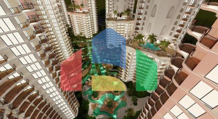 Three-room apartment of 104 m2 with a large balcony in the most luxurious and new complex on the seafront