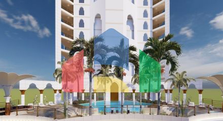 Three-room apartment of 104 m2 with a large balcony in the most luxurious and new complex on the seafront