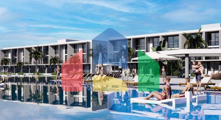 Квартира 1+1 (81 м2 ) с палисадником и террасой в 800 метрах от моря