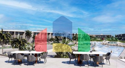 Квартира 1+1 (81 м2 ) с палисадником и террасой в 800 метрах от моря