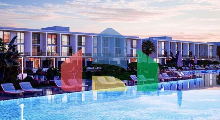 Квартира 1+1 (81 м2 ) с палисадником и террасой в 800 метрах от моря