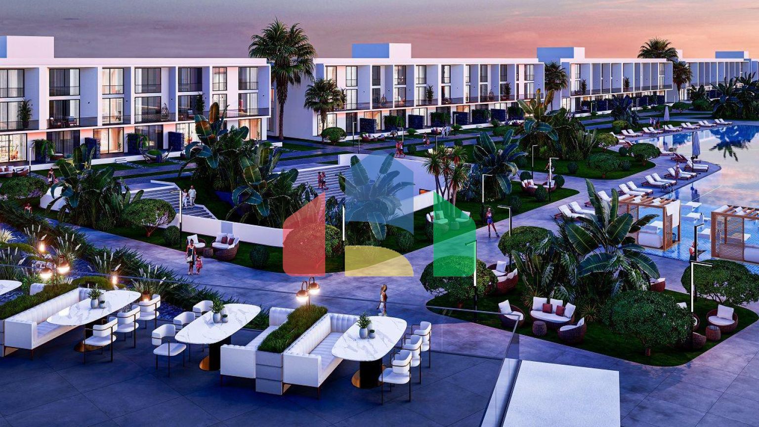 Квартира 1+1 (81 м2 ) с палисадником и террасой в 800 метрах от моря