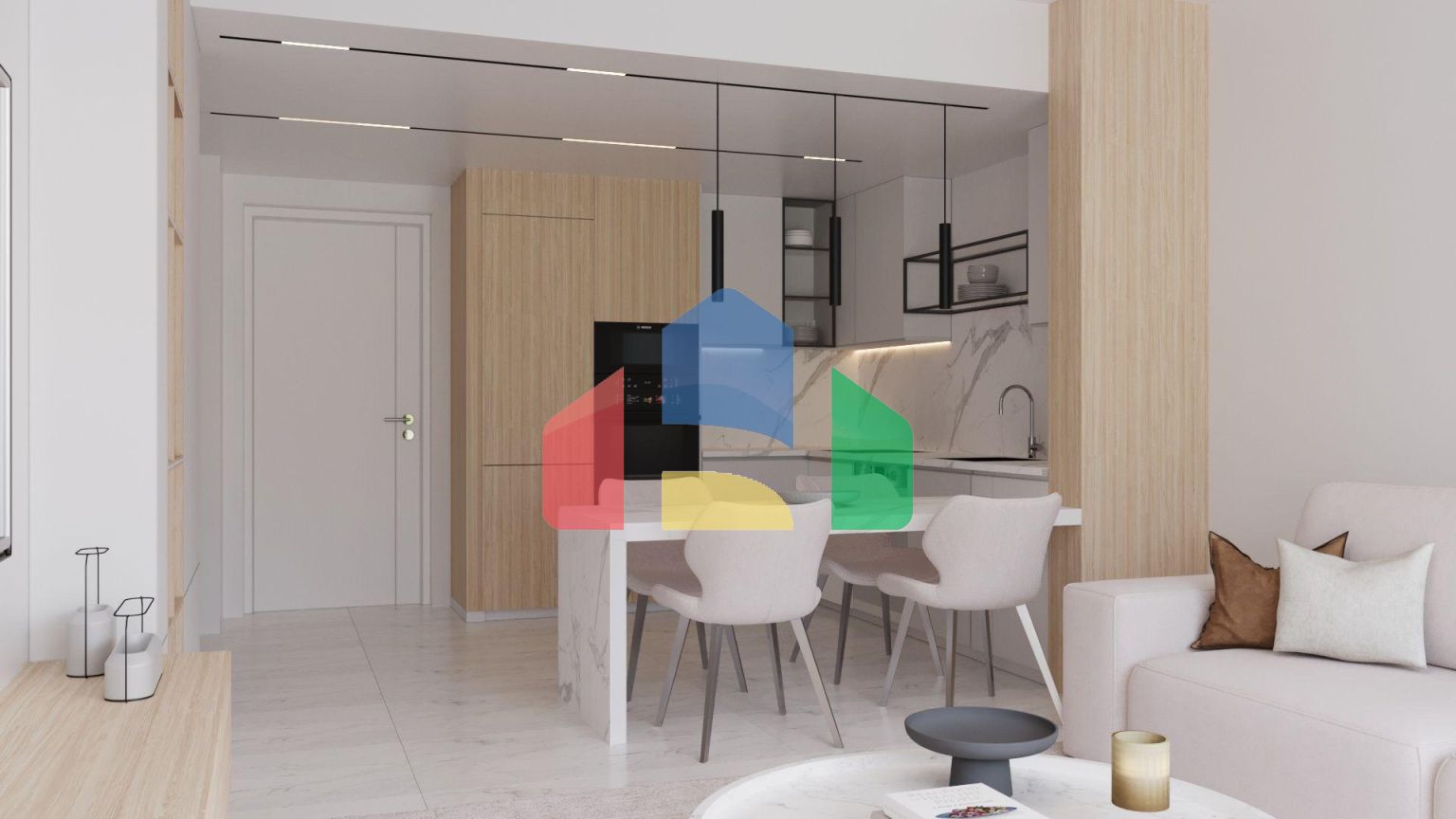 Квартира 1+1 (81 м2 ) с палисадником и террасой в 800 метрах от моря