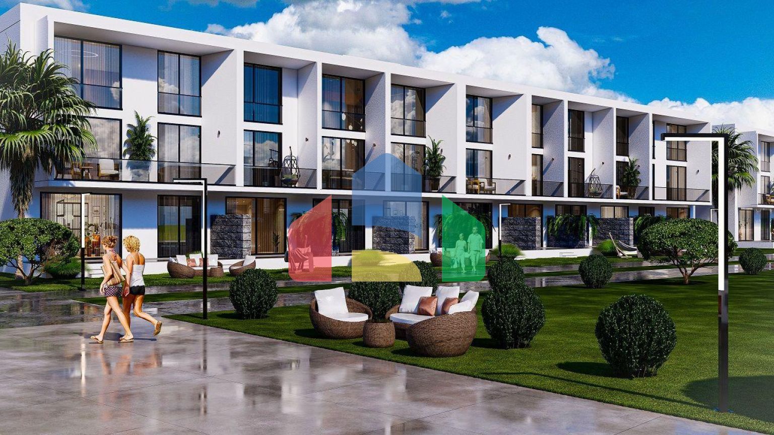 Квартира 1+1 ( 69 м2) Duplex с балконом в новом комплексе в Боазе