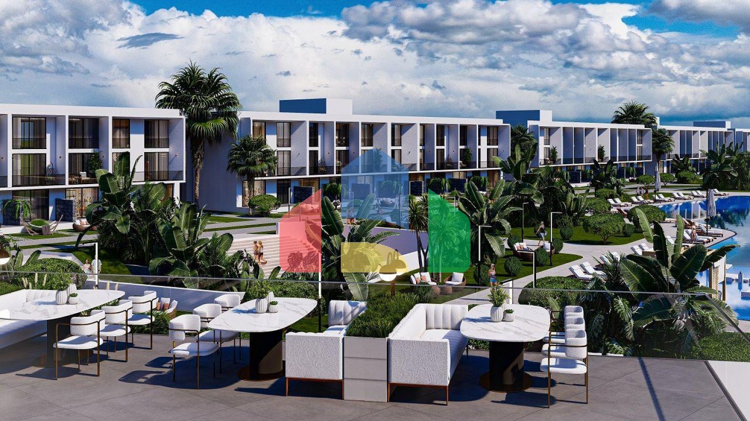 Квартира 1+1 ( 69 м2) Duplex с балконом в новом комплексе в Боазе