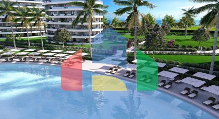 Квартира 1+1 (86 м2) с террасой в элитном комплексе в  800 м от пляжа long beach