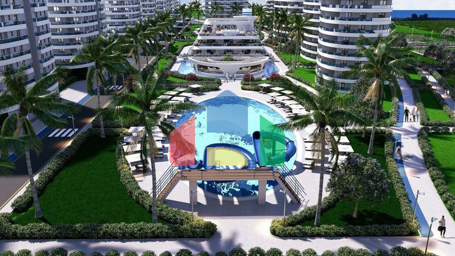 Квартира 1+1 (86 м2) с террасой в элитном комплексе в  800 м от пляжа long beach