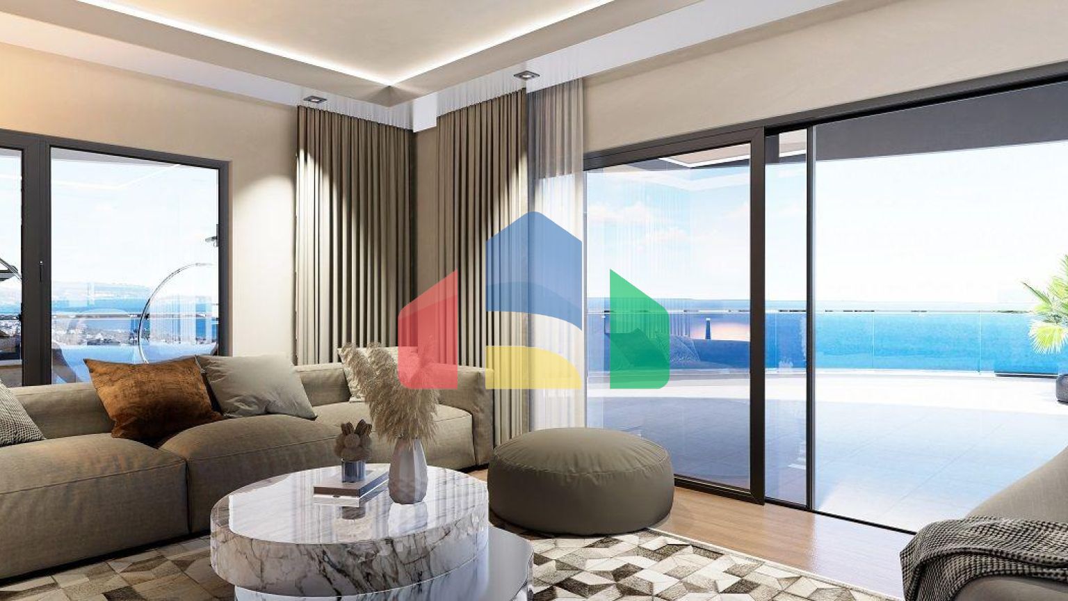 Квартира 2+1 ( 125м2) с террасой в элитном комплексе в 800 м от пляжа long beach