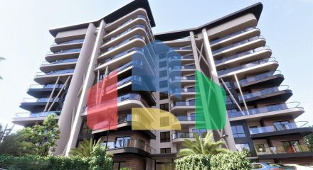 2-комнатные апартаменты 64м2 с балконом 19м2  в 450 метрах от пляжа 