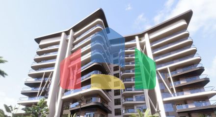 2-комнатные апартаменты 64м2 с балконом 19м2  в 450 метрах от пляжа 