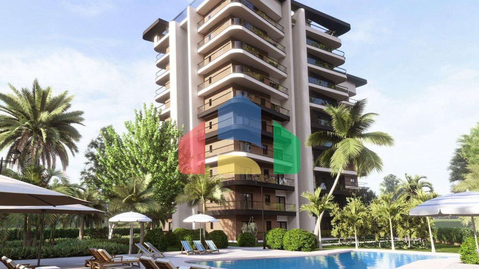 Квартира 2+1 84м2 c балконом 8 м2  в 450 метрах от пляжа 