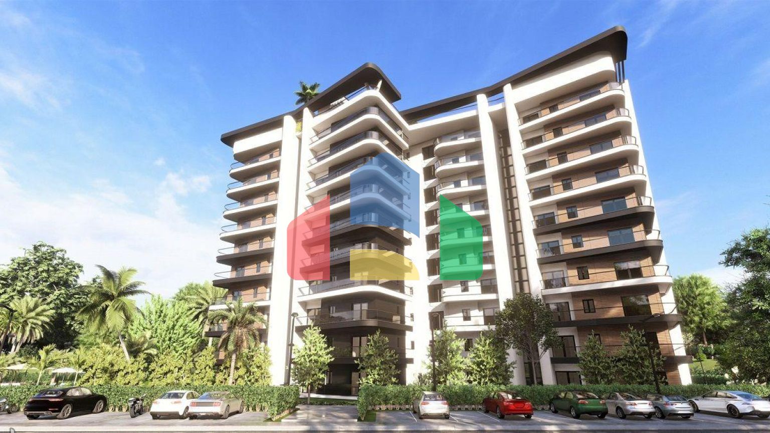 Квартира 2+1 84м2 c балконом 8 м2  в 450 метрах от пляжа 