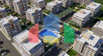 Квартира 1+1(58 м2 )в новом красивом комплексе в Гечиткале