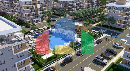 Квартира 2+1 (66 м2) в новом красивом комплексе в Гечиткале