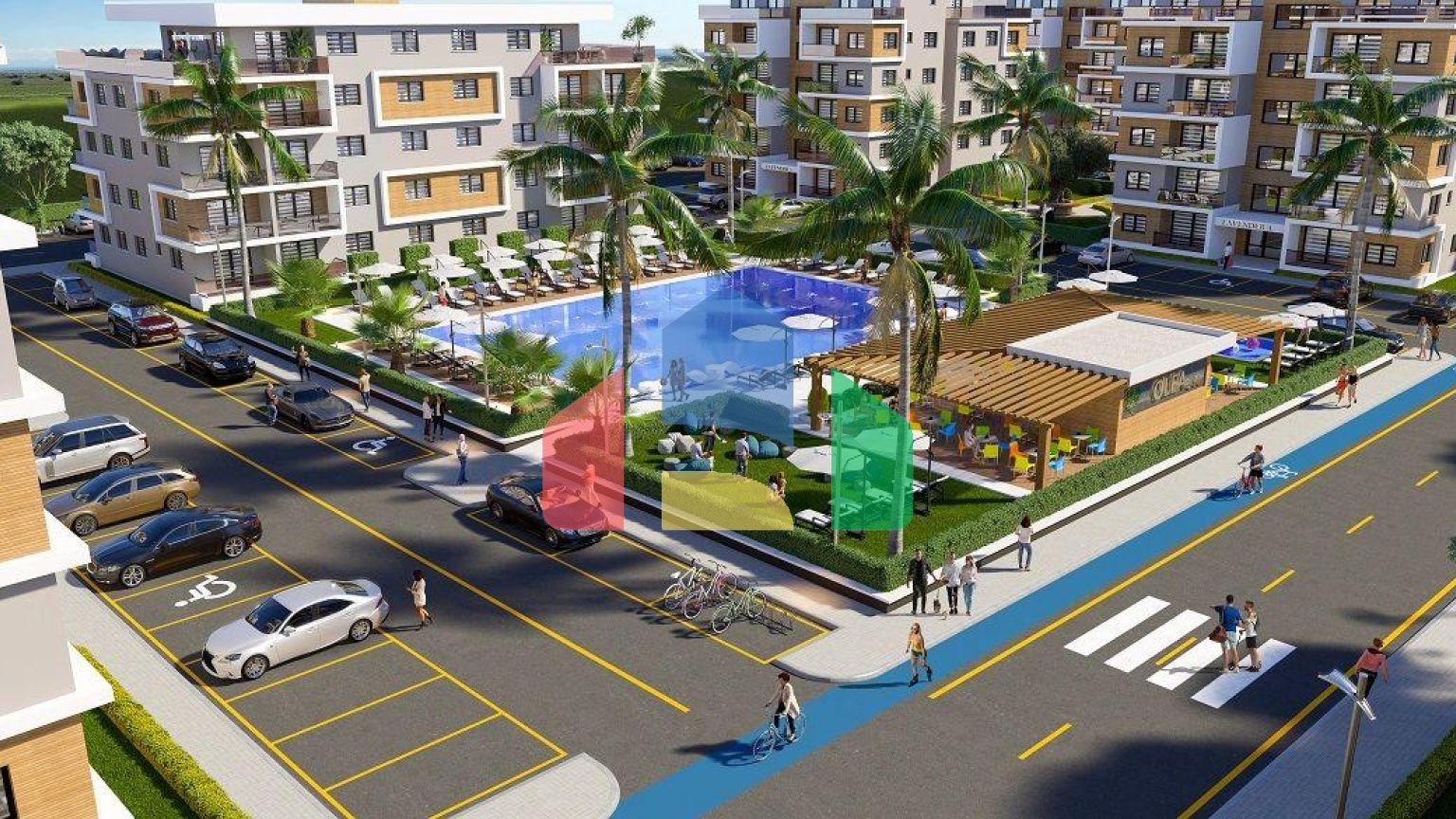 Квартира 2+1 (66 м2) в новом красивом комплексе в Гечиткале