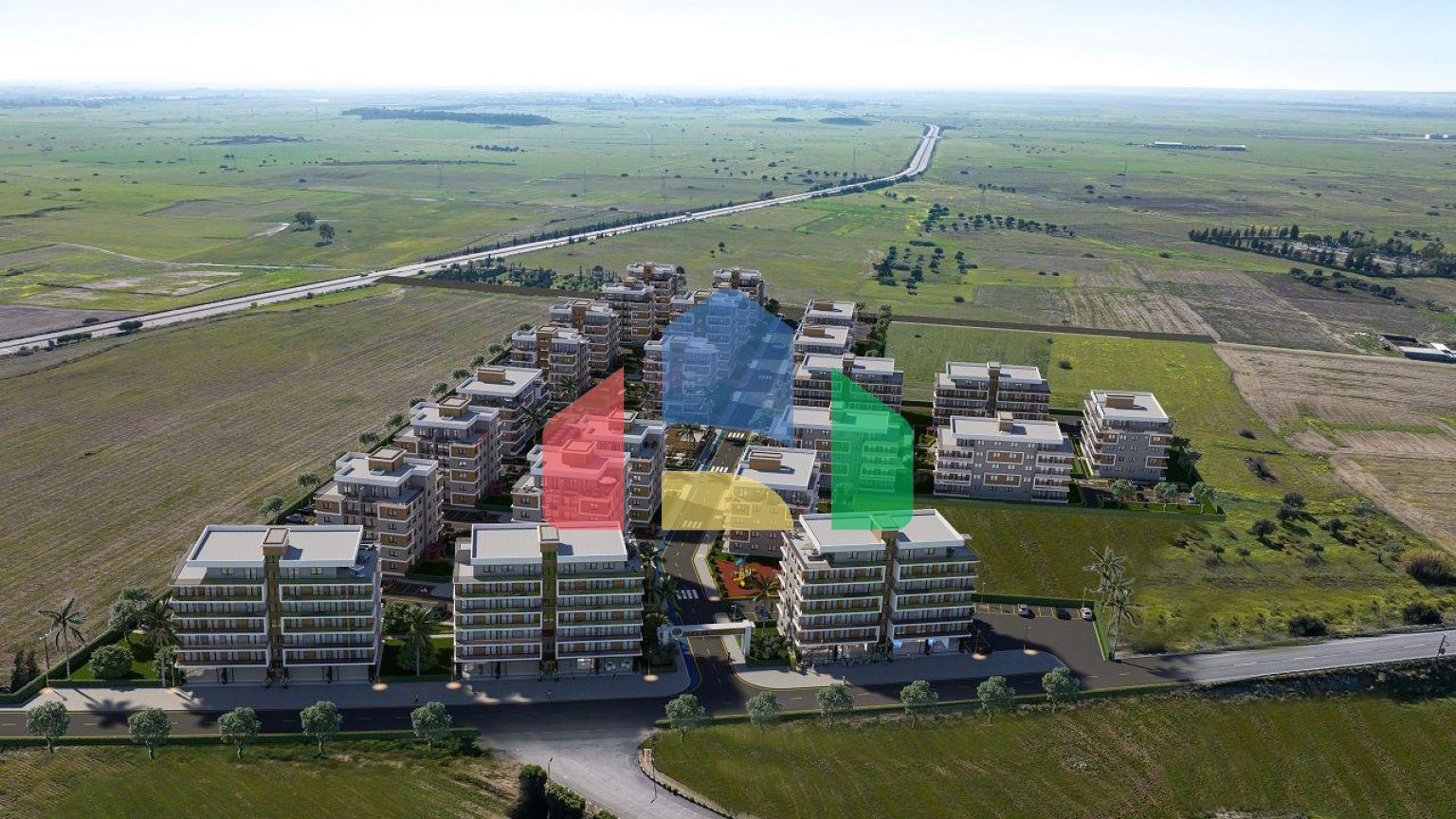 Квартира 2+1 (66 м2) в новом красивом комплексе в Гечиткале