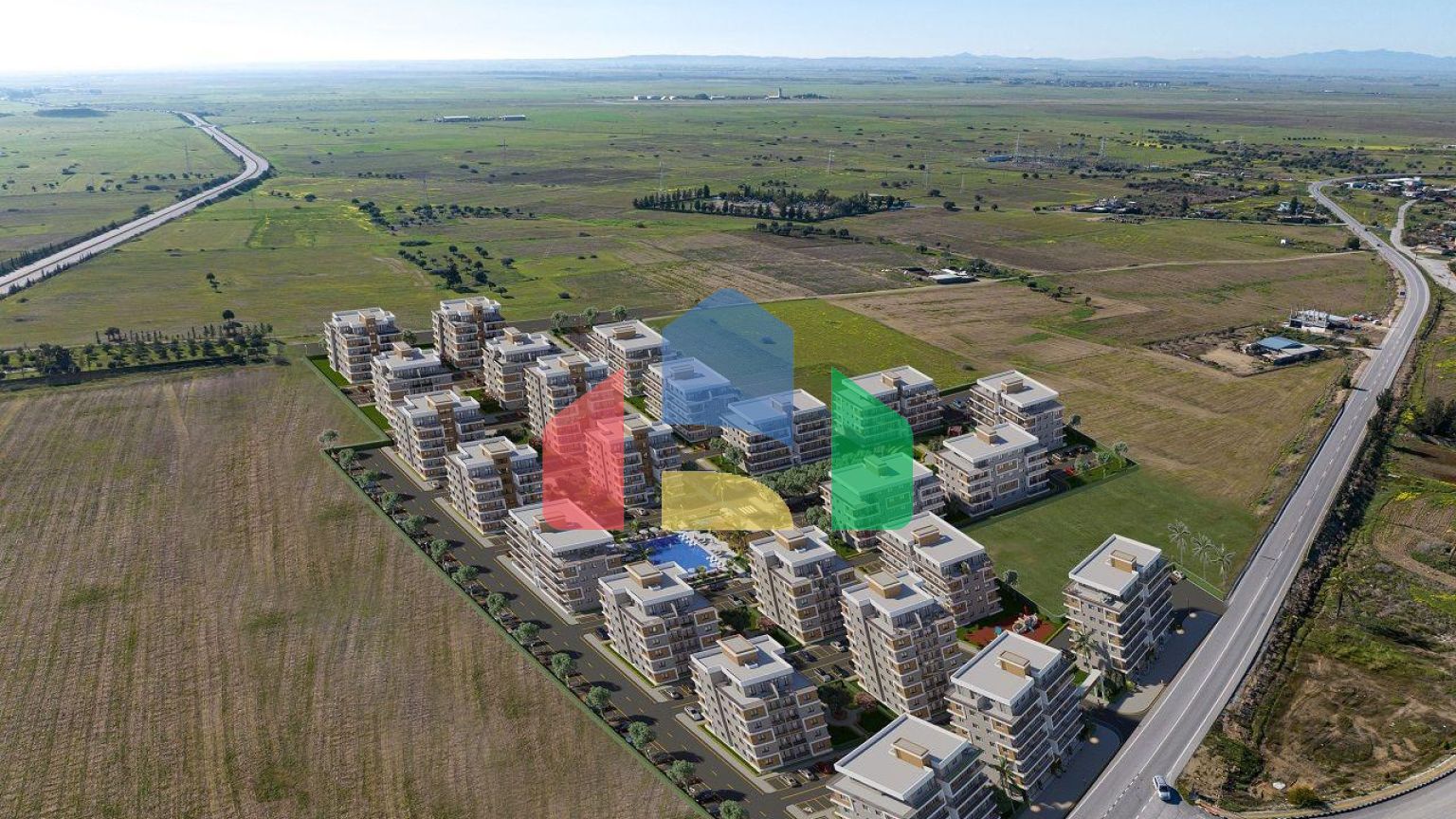 Квартира 2+1 (66 м2) в новом красивом комплексе в Гечиткале