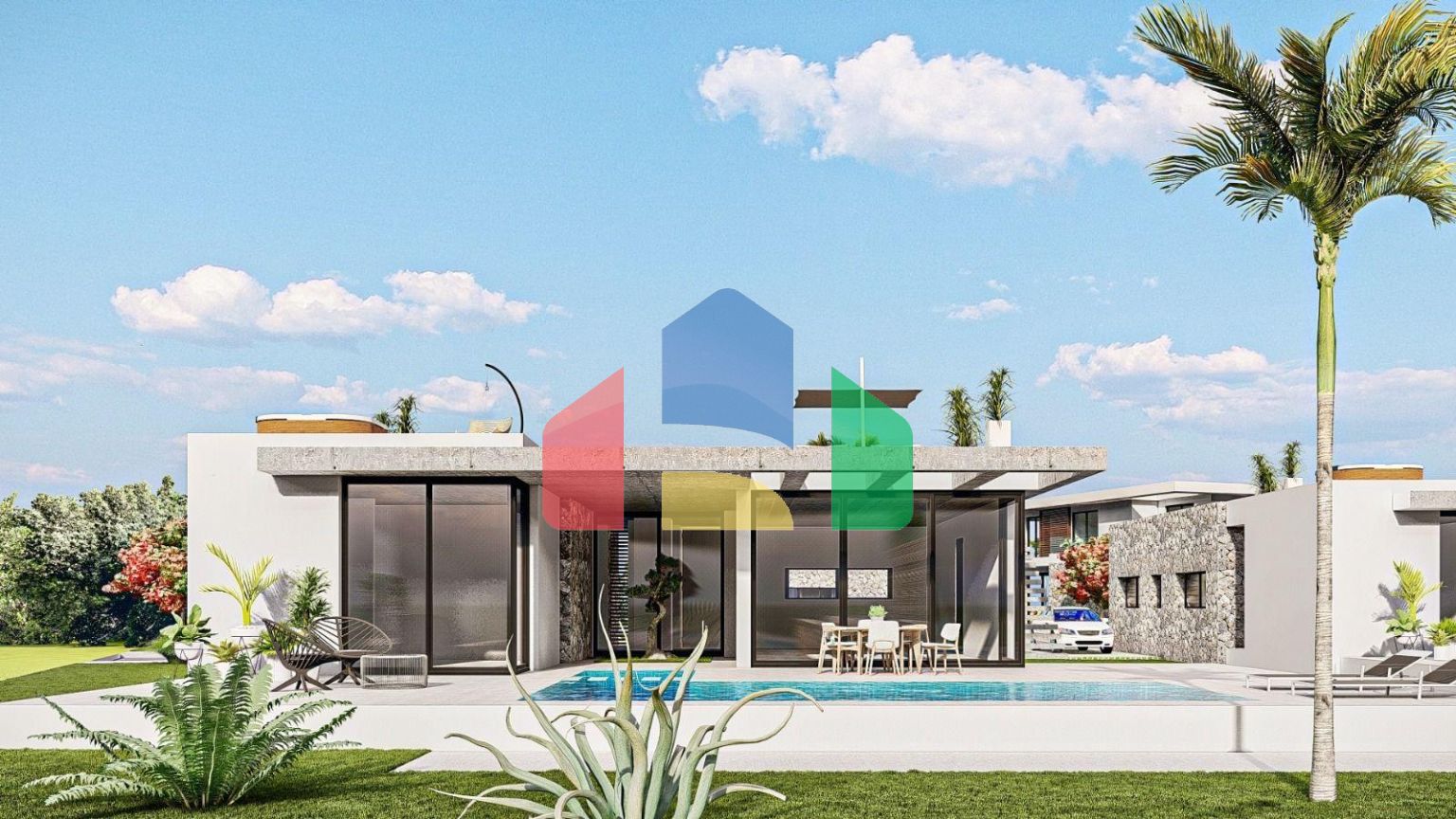 Роскошная вилла 3+1 (183 м2) с бассейном  в 100 метрах от пляжа