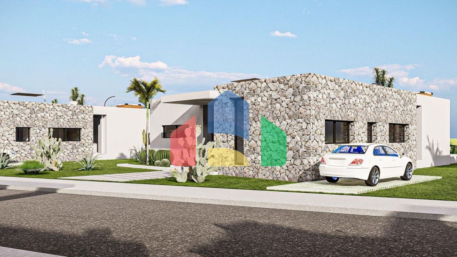 Роскошная вилла 3+1 (183 м2) с бассейном  в 100 метрах от пляжа