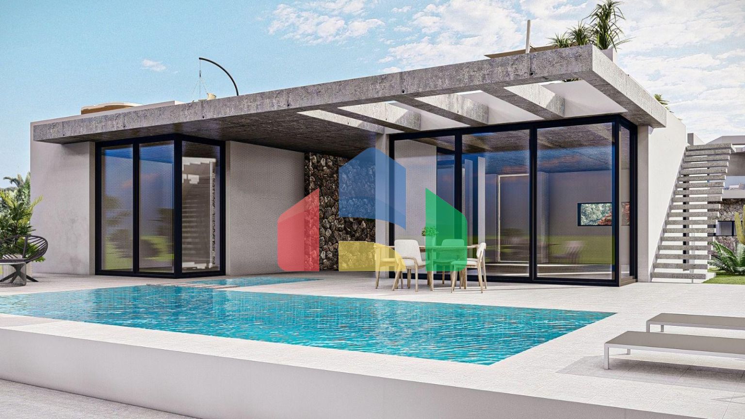 Роскошная вилла 3+1 (183 м2) с бассейном  в 100 метрах от пляжа