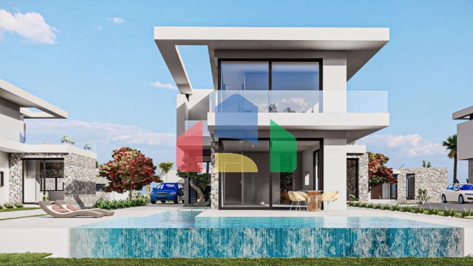 Роскошная вилла 4+1 (200м2) с бассейном  в 100 метрах от пляжа