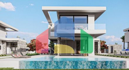 Роскошная вилла 4+1 (200м2) с бассейном  в 100 метрах от пляжа