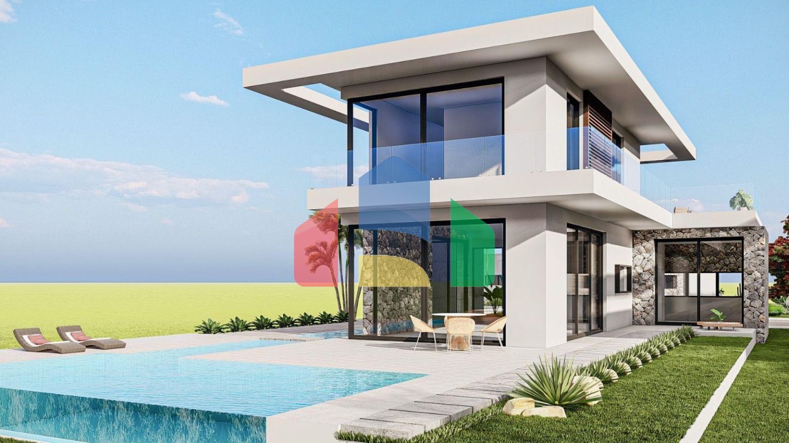 Роскошная вилла 4+1 (200м2) с бассейном  в 100 метрах от пляжа