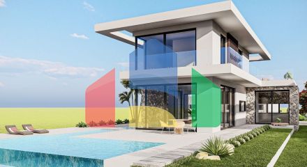 Роскошная вилла 4+1 (200м2) с бассейном  в 100 метрах от пляжа