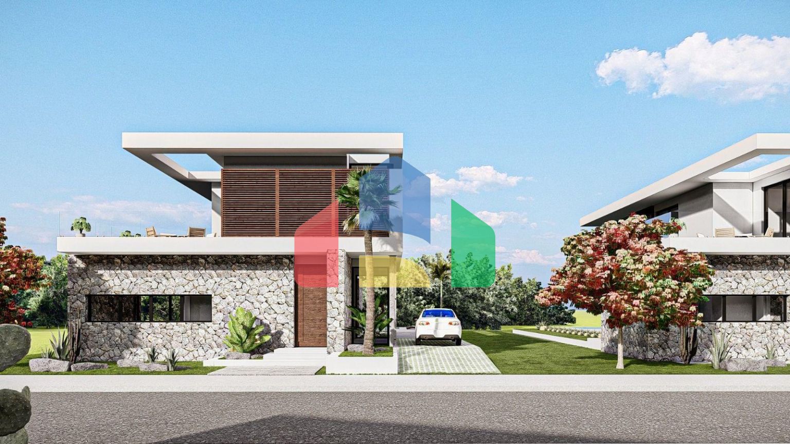 Роскошная вилла 4+1 (200м2) с бассейном  в 100 метрах от пляжа