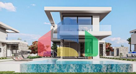 Роскошная вилла 4+1 (200м2) с бассейном  в 100 метрах от пляжа