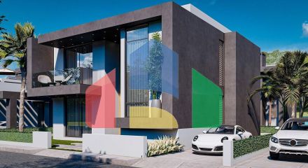 Villa 3 + 1 (219 m2) with its own plot of land 1 km from the sea