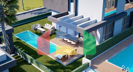 Villa 4 + 1 (293 m2) with its own plot of land 1 km from the sea