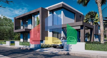 Вилла 4+1 (293 м2) с  собственным участком земли в 1 километре от моря