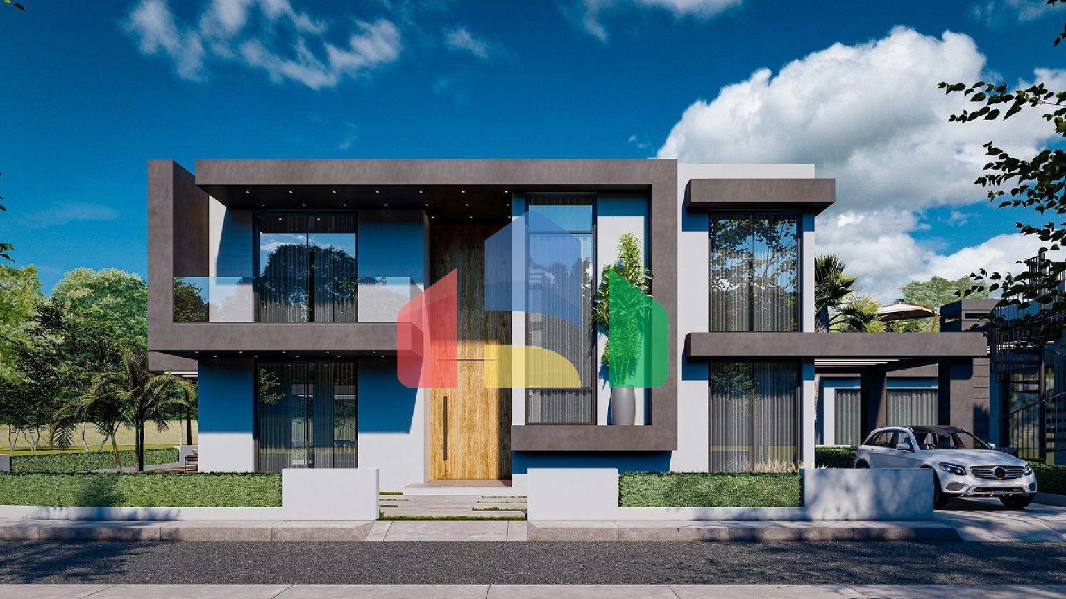 Вилла 4+1 (293 м2) с  собственным участком земли в 1 километре от моря