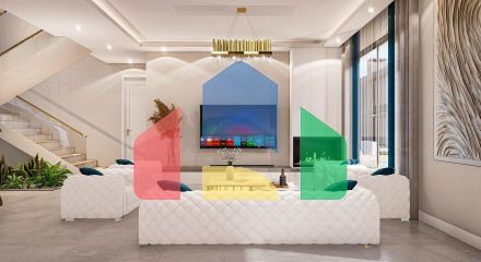 Вилла 4+1 (293 м2) с  собственным участком земли в 1 километре от моря