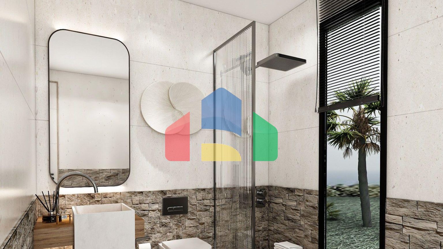 Квартира 1+1 Loft 63 м2 с террасой 10 м2 и садом 22 м2 в Татлысу