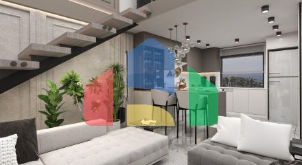 Квартира 1+1 Loft 63 м2 с террасой 10 м2 и садом 22 м2 в Татлысу