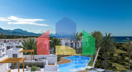 Бунгало 3+1 (125 м2) c двумя террасами в красивом комплексе в Татлысу