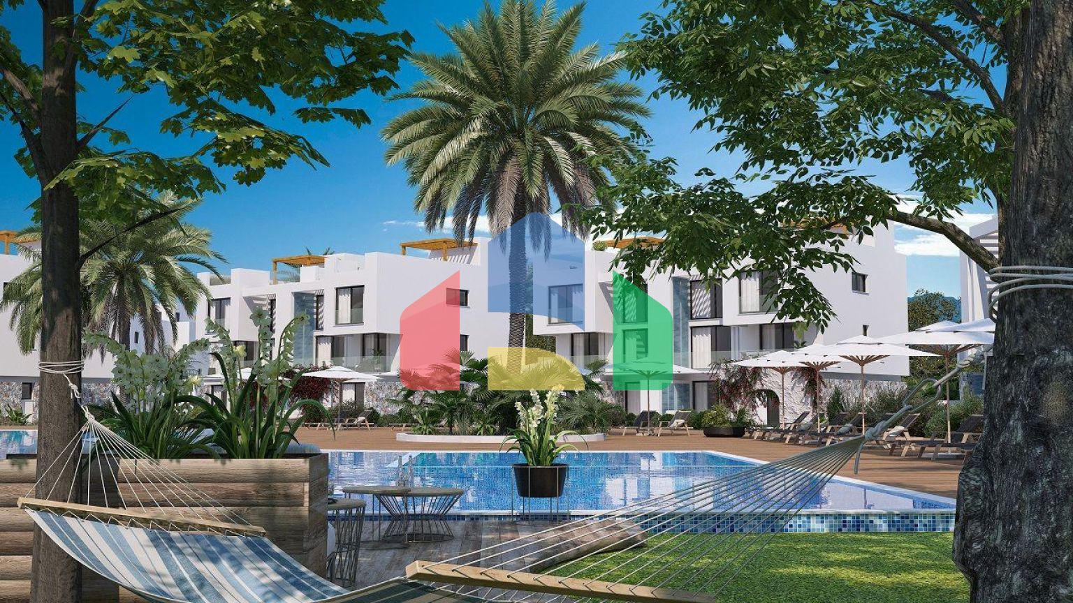 Бунгало 3+1 (125 м2) c двумя террасами в красивом комплексе в Татлысу