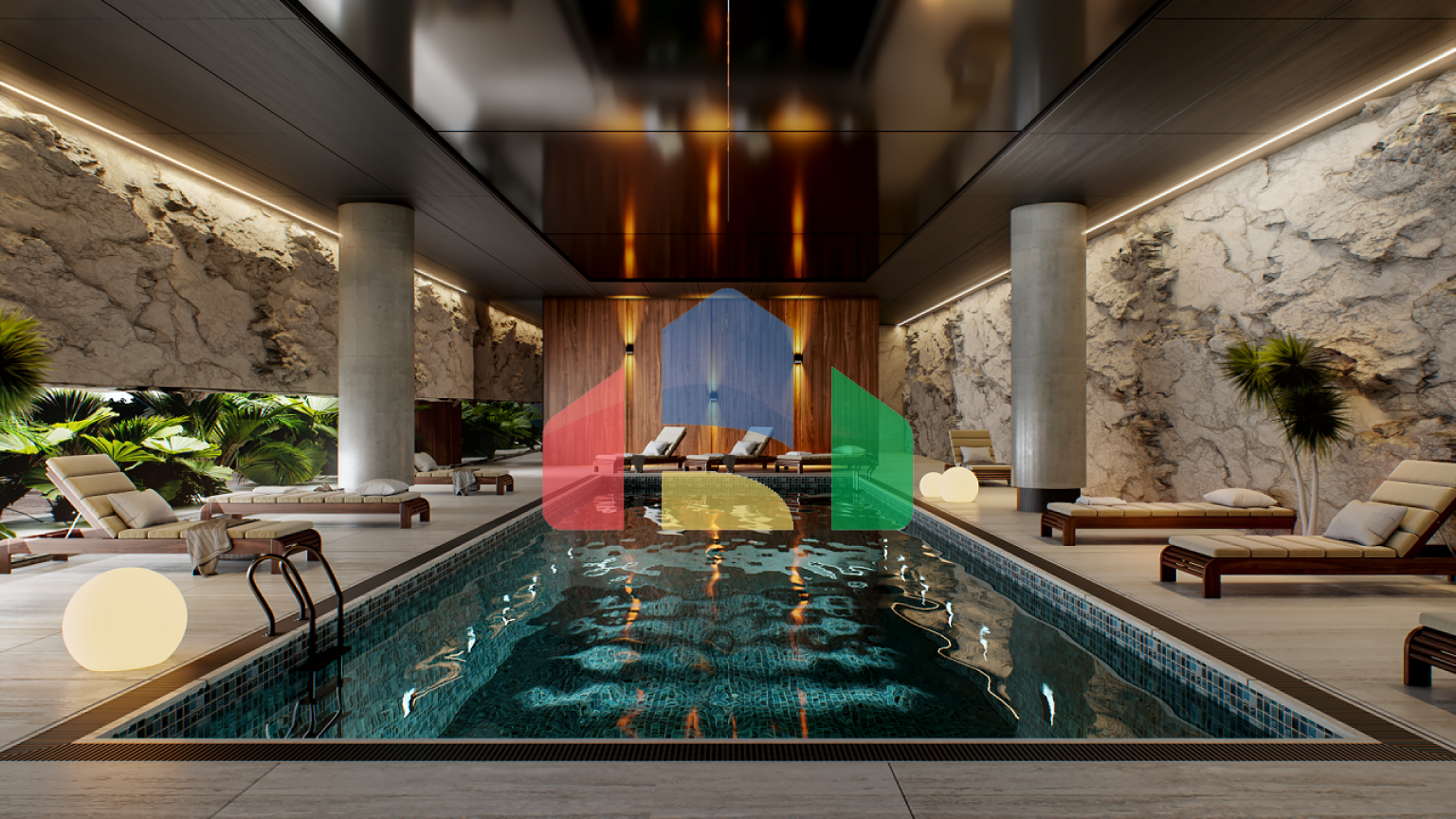 Студия Penthouse 37 м2 с частным бассейном 15  м2 в новом комплексе