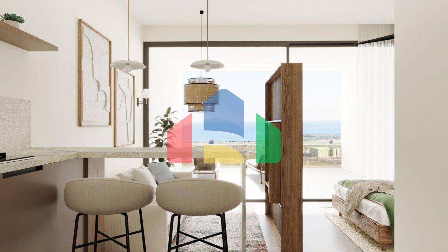 Студия Penthouse 37 м2 с частным бассейном 15  м2 в новом комплексе