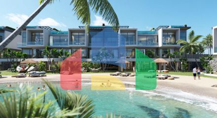 One-bedroom apartment 37 m2 with mezzanine, terrace and swimming pool in a new complex in Esentepe