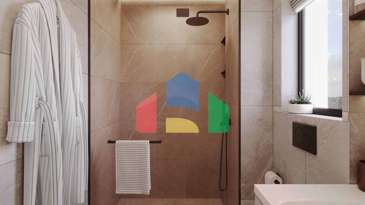 Двухкомнатная квартира 37 м2 с мезонином, террасой и бассейном в новом комплексе в Эсентепе