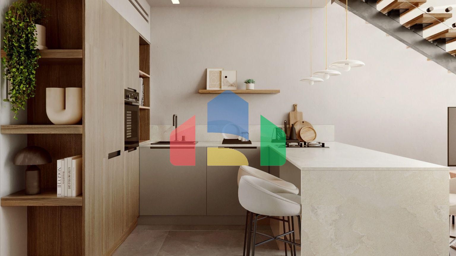 Двухкомнатная квартира 37 м2 с мезонином, террасой и бассейном в новом комплексе в Эсентепе