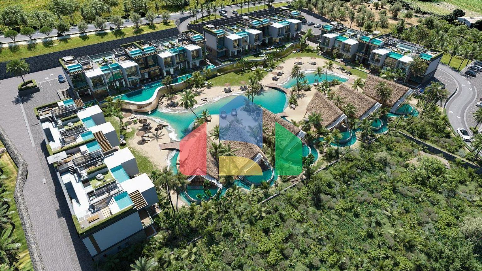 Бунгало 35  м2 с мезонином, террасой и личным островным бассейном в новом комплексе